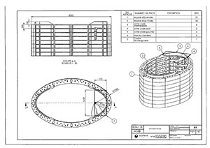 Bauplan des Spiralweinkellers Maxi Oval